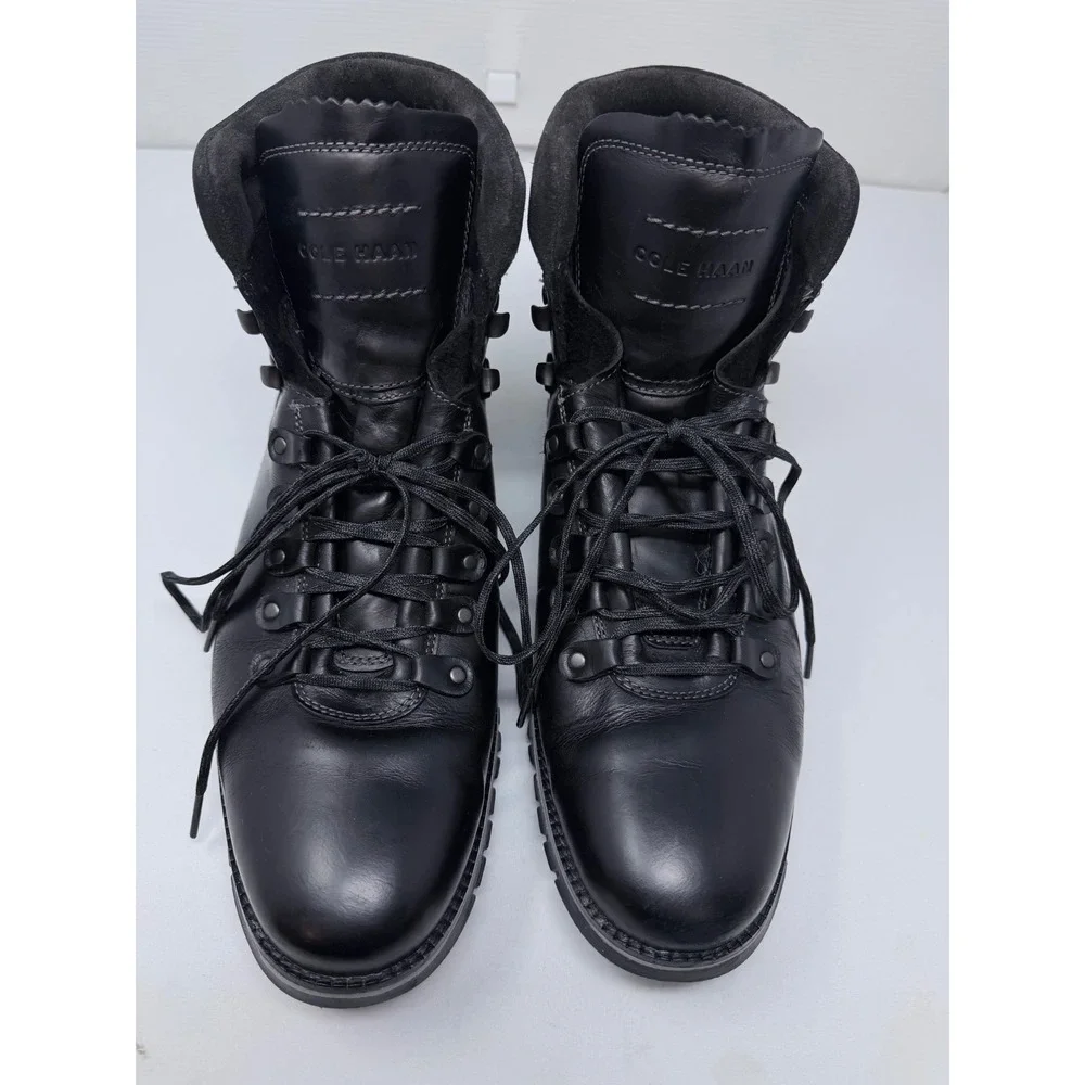 Cole Haan Zerogrand Mens Black Leather Hiker Boots Size 11 Grand.OS Hiking Shoes
